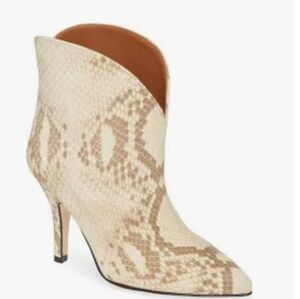 Paris Texas Python Embossed Leather Ankle Boots Size Uk 41/ US 11
